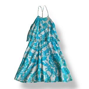 Lilly Pulitzer Silk Whistler Halter Mini Dress Womens Size 8 in Resort White